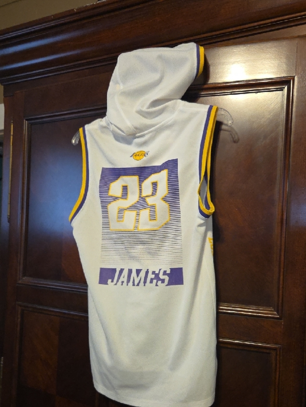 NBA White, Yellow & Purple Sleeveless Team Hoodie Jersey - Picture 2 of 3